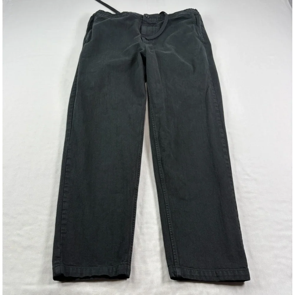 Outerknown Pants Mens Medium Black Stretch Lounge Drawstring Beach Casual